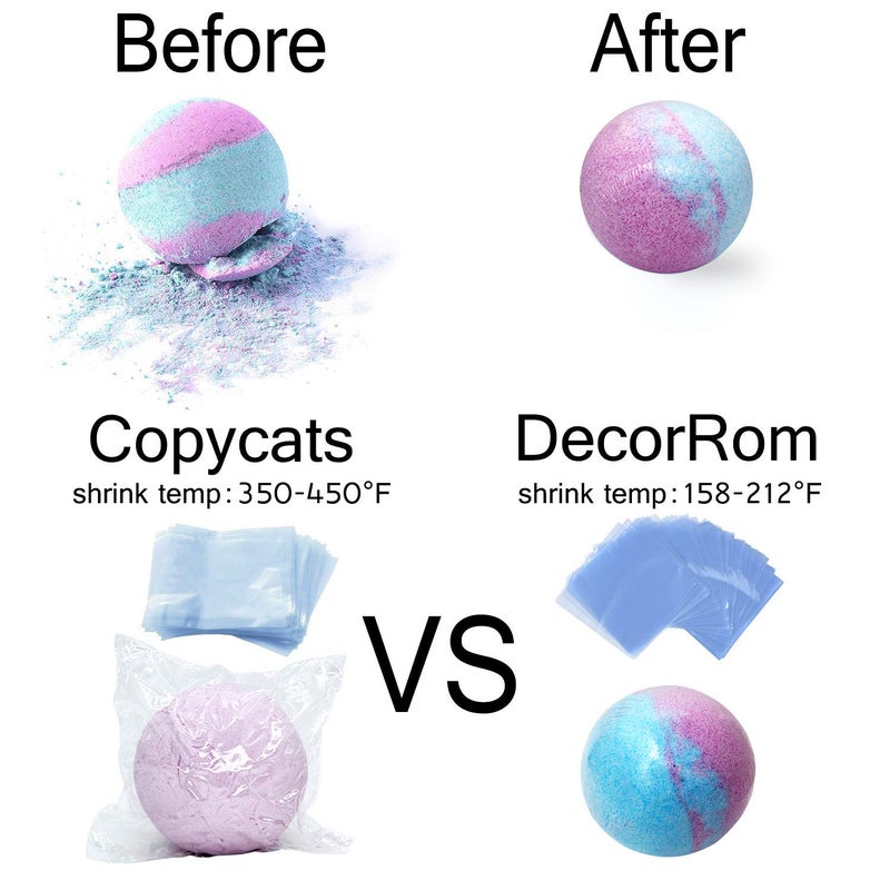 DecorRom Shrink Wrap Bags 200 pcs - 6 x 6 Inch - Bonus Mini Heat Sealer - Bags for Bath Bombs  Handmade Soaps and DIY Crafts - Image 4